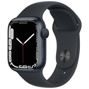 Смарт-часы Apple Watch Series 7, 41 мм, корпус из алюминия, спортивный ремешок (темная ночь) (MKMX3RU/A)