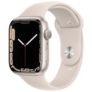Смарт-часы Apple Watch Series 7, 45 мм, корпус из алюминия, спортивный ремешок (сияющая звезда) (MKN63RU/A)