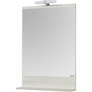 Зеркало для ванной Акватон Бекка 85х60 см с подсветкой и полкой дуб сомерсет (1A214302BAC20)