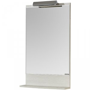 Зеркало для ванной Акватон Бекка 50х85 см с подсветкой и полкой дуб сомерсет (1A214202BAC20)