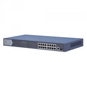 Коммутаторы Hikvision DS-3E0518P-E 17G 1SFP 16PoE+ 230W (синий)