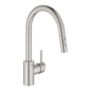 Смеситель для кухни GROHE для мойки с выдвижным аэратором, высокий излив 31483DC2 (серебристый)