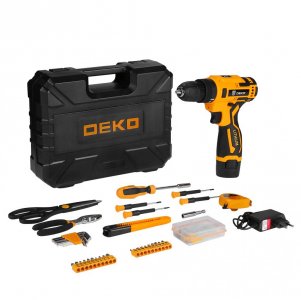 Аккумуляторная дрель-шуруповерт Deko Banger 12v Li-Ion + набор инструмента 93 предмета