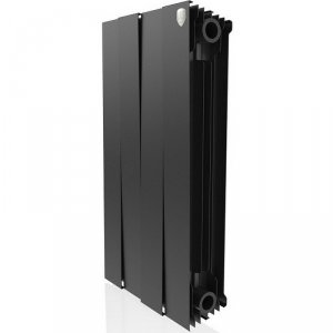 Биметаллический радиатор Royal Thermo PianoForte 500 Noir Sable RTPNNS50004 Черный графитовый 4 секции с боковым подключением