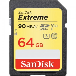 Карта памяти SDXC SanDisk Extreme 64 Gb SDHXC SDSDXVE-064G-GNCIN