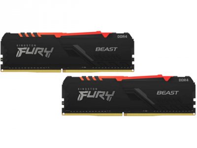 Оперативная память Kingston DDR4 Kit of 2 FURY Beast RGB KF432C16BBAK2/64 64GB