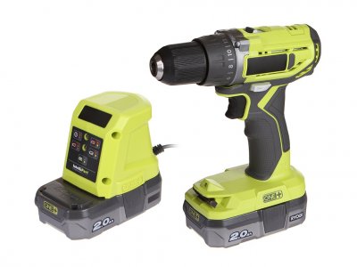 Безударная аккумуляторная дрель-шуруповерт Ryobi R18DD2-220S (желтый)