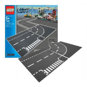Конструктор Lego city 7281 лего т-образный перекресток и поворот 7281