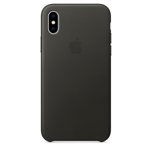 Кейс для iPhone Apple iPhone X Leather Case Charcoal Gray (MQTF2ZM/A)