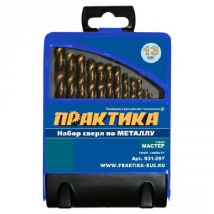 Набор сверл Практика набор сверл по металлу для дрелей, шуруповертов 031-297