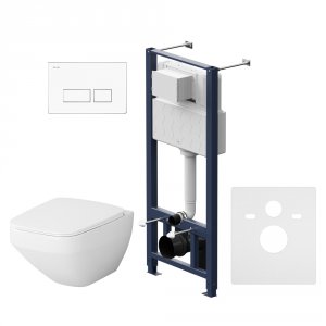 Комплект унитаза с инсталляцией Am.Pm Inspire V2.0 FlashClean IS47001.50A1700 с сиденьем Микролифт и клавишей смыва Белый