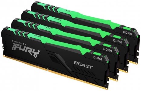 Оперативная память Kingston DDR4 Kit of 4 FURY Beast RGB KF426C16BBAK4/32 32GB