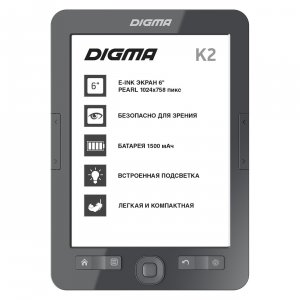 Электронная книга Digma K2 (темно-серый)