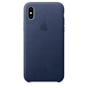 Чехол для iPhone X Apple iPhone X Leather Case Midnight Blue (MQTC2ZM/A)