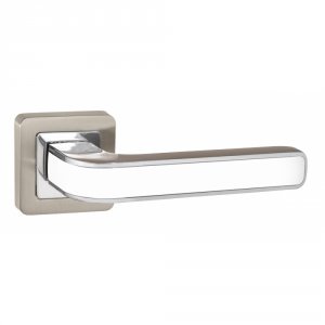 Дверная ручка для входной двери PUNTO Nova QR матовый никель/белый (37519)