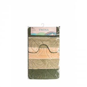 Комплект ковриков для ванной и туалета SIBO Twins 80х50 см ворсовый зеленый (SI31006)
