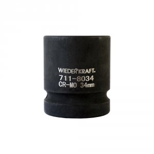 Ударная шестигранная торцевая головка Wiederkraft размер 34мм, H 43мм, S 1'' (WDK-711-8034)