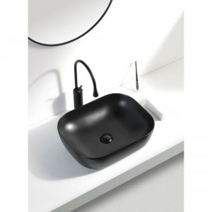 Накладная керамическая раковина Aquanet Lake-1-MB 50 245829 Черная матовая