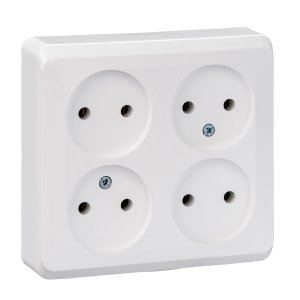Четверная розетка Schneider Electric Этюд (PA16-205B 293411)