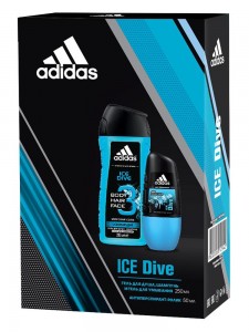 Косметические наборы для ухода Adidas Набор Ice dive антиперспирант ролик 50 мл + гель для душа 250 мл