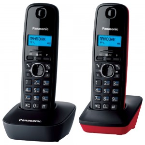 Телефон беспроводной DECT Panasonic KX-TG1612RU3 Grey/Red