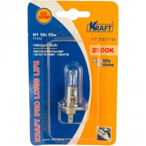 Лампа автомобильная Kraft H1 12v 55w P14,5s Pro Long Life (KT 700119)