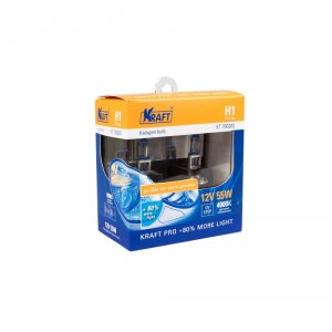 Лампа автомобильная Kraft H1 12v 55w P14,5s Pro + 80% More Light (KT 700203)
