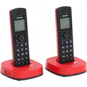 Телефон беспроводной DECT Panasonic KX-TGC312R Black/Red