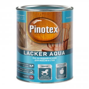 Лак для мебели и стен для внутренних работ PINOTEX Lacker Aqua на водной основе для мебели и стен глянцевый 1 л (5254084)