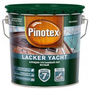 Алкидно-уретановый лак для внутренних и наружных работ PINOTEX Лак PINOTEX LACKER YACHT глянцевый 2,7л (5255270)