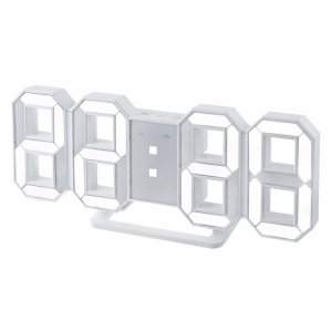 Часы настольные Perfeo PF-5200 белый корпус/белая подсветка (30010069)