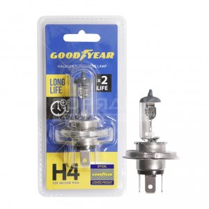 Автомобильная галогенная лампа Goodyear Н4 12V 60/55W P43t More Light (GY014125)