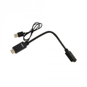 Кабель-переходник VCOM HDMI(M)+USB-DP(F) 4K*30Hz (черный) (CG599-0.15M)