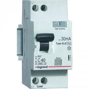 Автоматический выключатель дифференциального тока Legrand RX3 1Р С40А 30мА 6кА (419403)