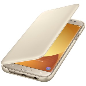 Чехол для сотового телефона Samsung Чехол-книжка Samsung для Galaxy J7 (2017), полиуретан, золотистый