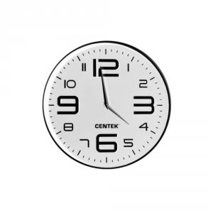 Часы настенные Centek круглые, объемные цифры, 30 см White (CT-7101)