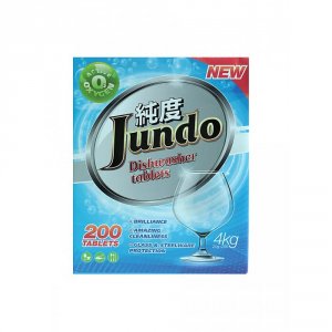 Таблетки для посудомоечных машин Jundo Таблетки для безопасного мытья посуды в ПММ Active Oxygen 3 в 1, без запаха 200 шт. (4903720020197)