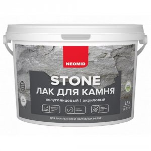 Водорастворимый лак по камню NEOMID stone для камня 2,5 л (Н -STONE-2,5)
