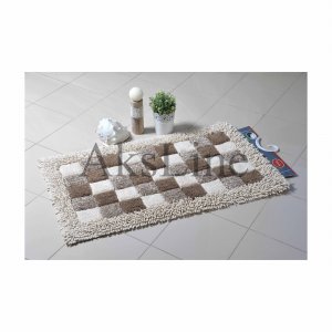 Одинарный коврик для ванной Fora 80х50 1845-1 80N Шахматы Натуральный