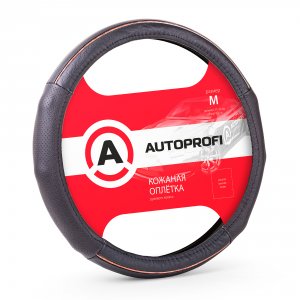 Оплетка руля Autoprofi Ap-1060 bk/bk (m) (AP-1060 BK BK M)