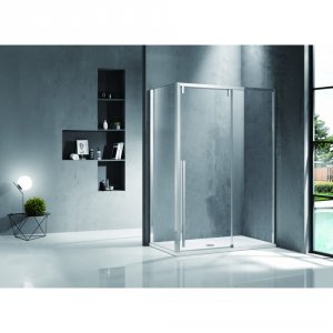 Душевой уголок Bravat Slim Line 120x80 BS120.3104A профиль Хром стекло прозрачное (BS120.3104A 00-00249999)