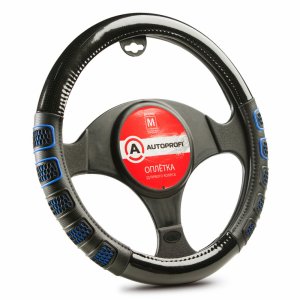 Оплетка руля Autoprofi AP-2051 BK BL M (AP-2051 BK/BL (M))