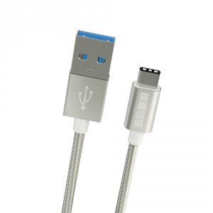 Кабель USB Type-C InterStep USB 3.0-USB Type-C, 2 м, Silver (IS-DC-TYPCUSBNS-200B201)