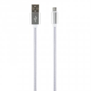 Дата-кабель RedLine USB - micro USB, 2 метра, нейлон, серебристый (УТ000014160)