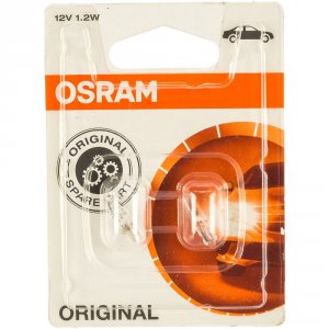 Автолампы Osram W1.2W W2*4.6d 12V /1/10 (O-2721-2бл)