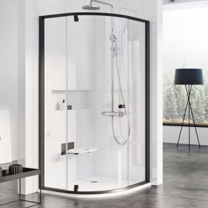 Душевой уголок Ravak Pivot PSKK3 100x100 376AA300Z1 профиль Черный стекло прозрачное
