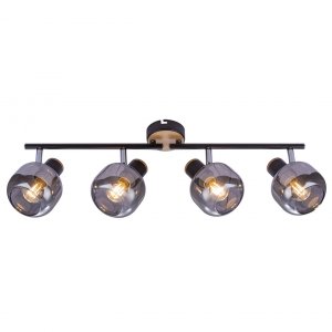 Спот Rivoli W4, черный/светлое дерево, 4хE14, 40W (7026704 Б0047100)