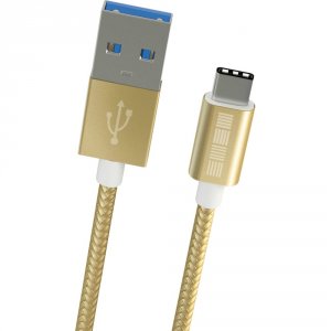 Кабель USB Type-C InterStep USB 3.0 Neylon Gold 1m (IS-DC-TYPCUSBNG-000B210)