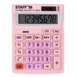 Настольный компактный калькулятор Staff STF-1808-PK (250468)