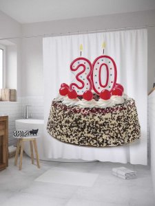 Шторка-занавеска для ванной JoyArty Торт на 30-летие (sc_33176)
